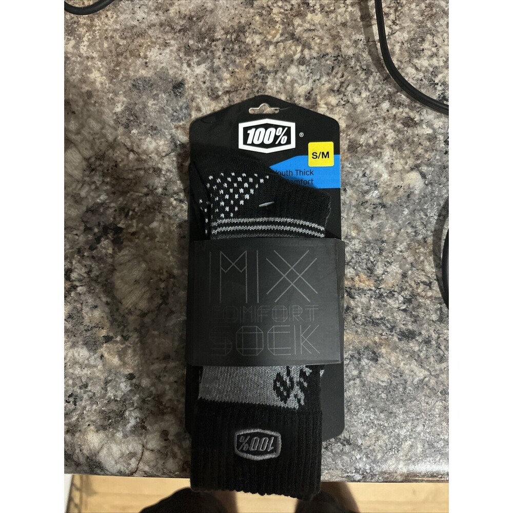 100% Torque Youth Thick Comfort MX Bicycle Cycle Bike Socks Black